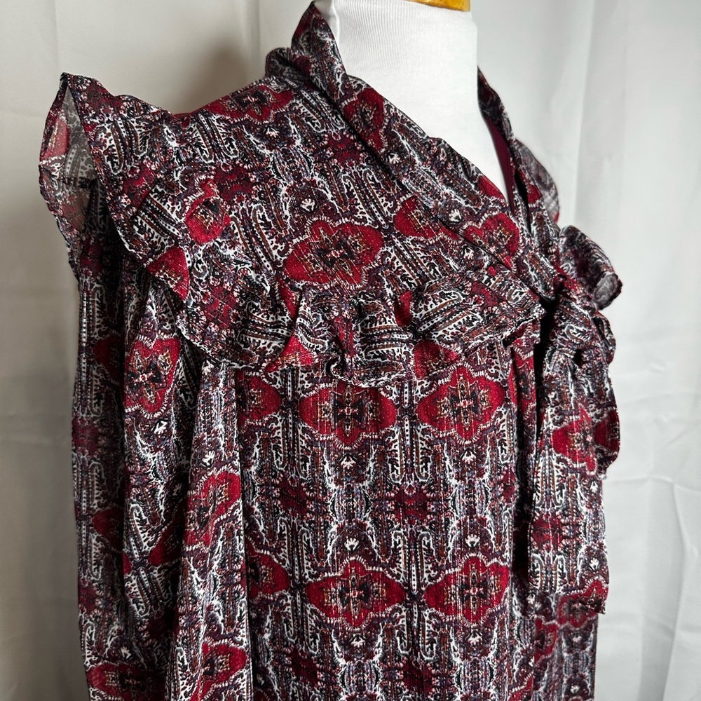Julia Jordan maroon design ruffle dress size 2 nwt - Picture 4 of 11